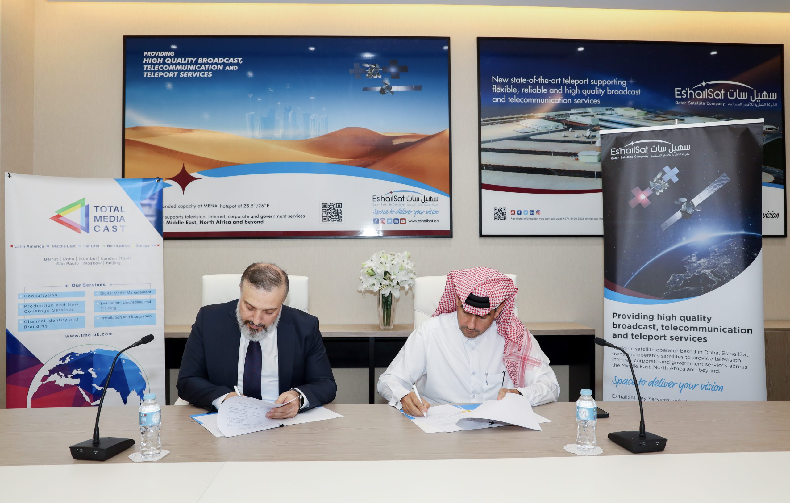 Es’hailSat and TMC Sign Agreement for Providing Digital Satellite News Gathering (DSNG) and Outdoor Broadcast Van (OBVAN) Services in Qatar